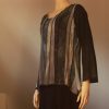 grijze viscose bloes, handgeverfd, tinten grijs en zwart, onregelmatige stroken - Afbeelding 5
