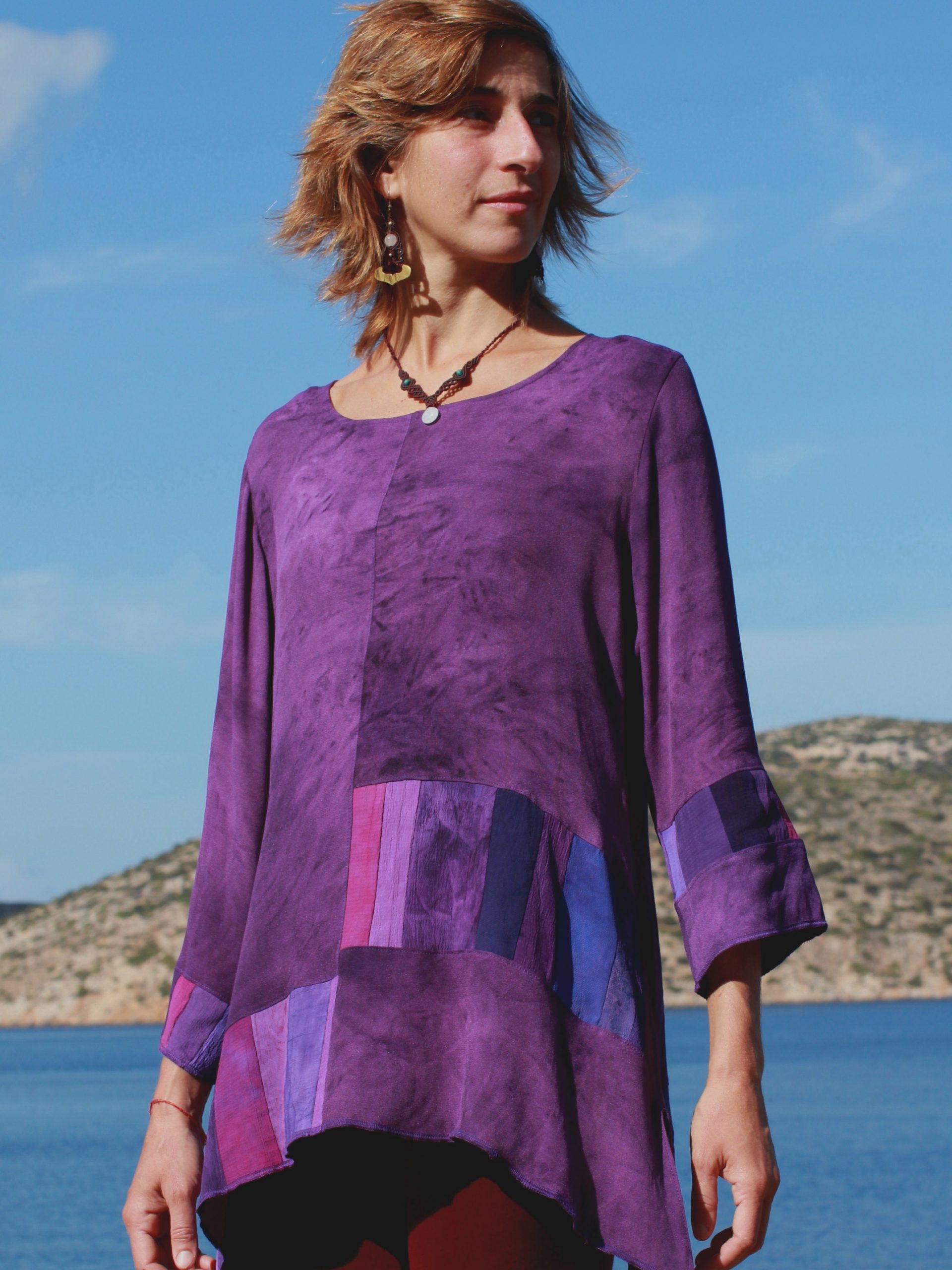 paarse viscose blouse