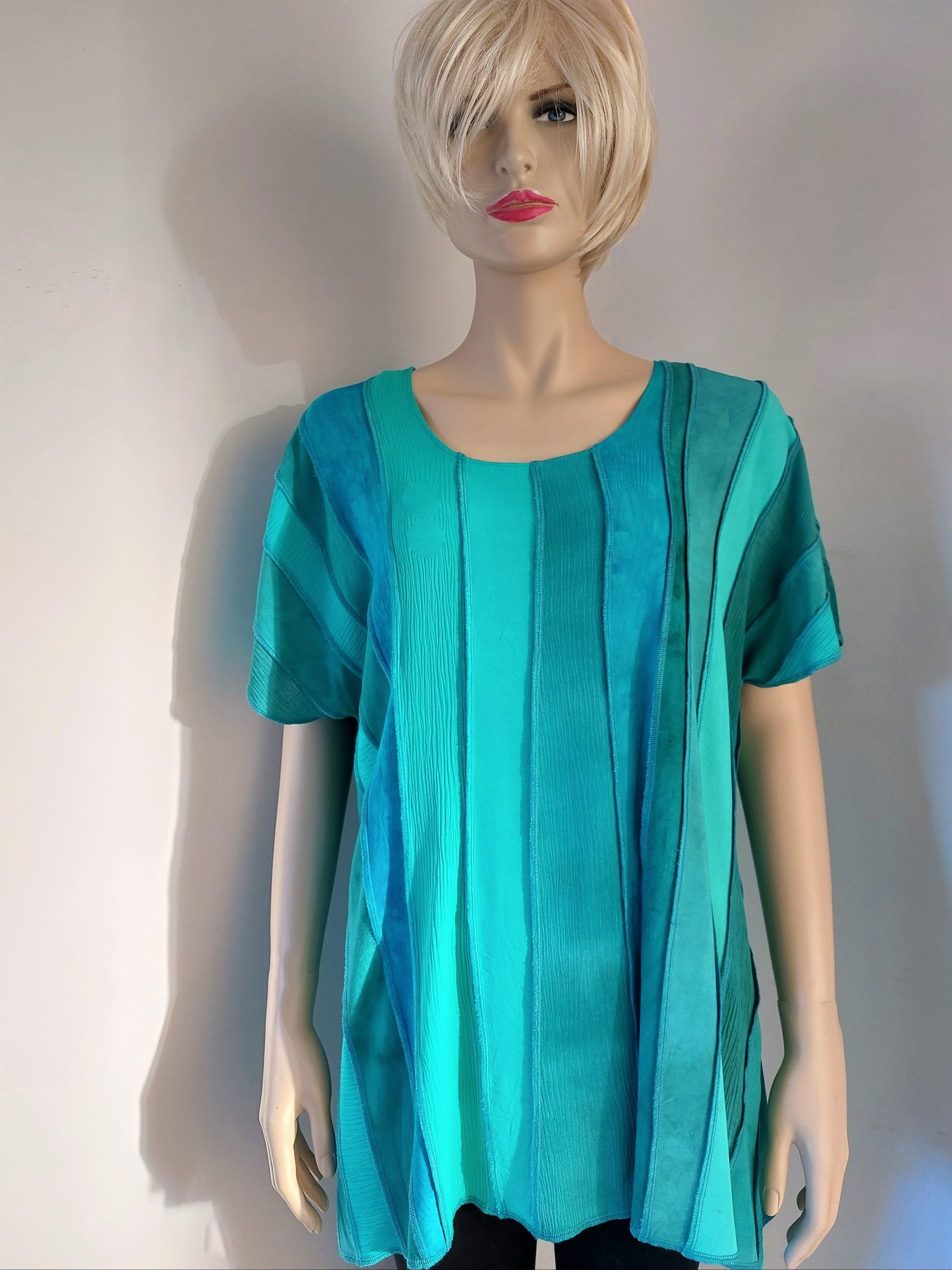 Scheiding hoofdpijn perspectief Aqua viscose blouse, korte mouw, lekker luchtige blouse, by Liz & Joe